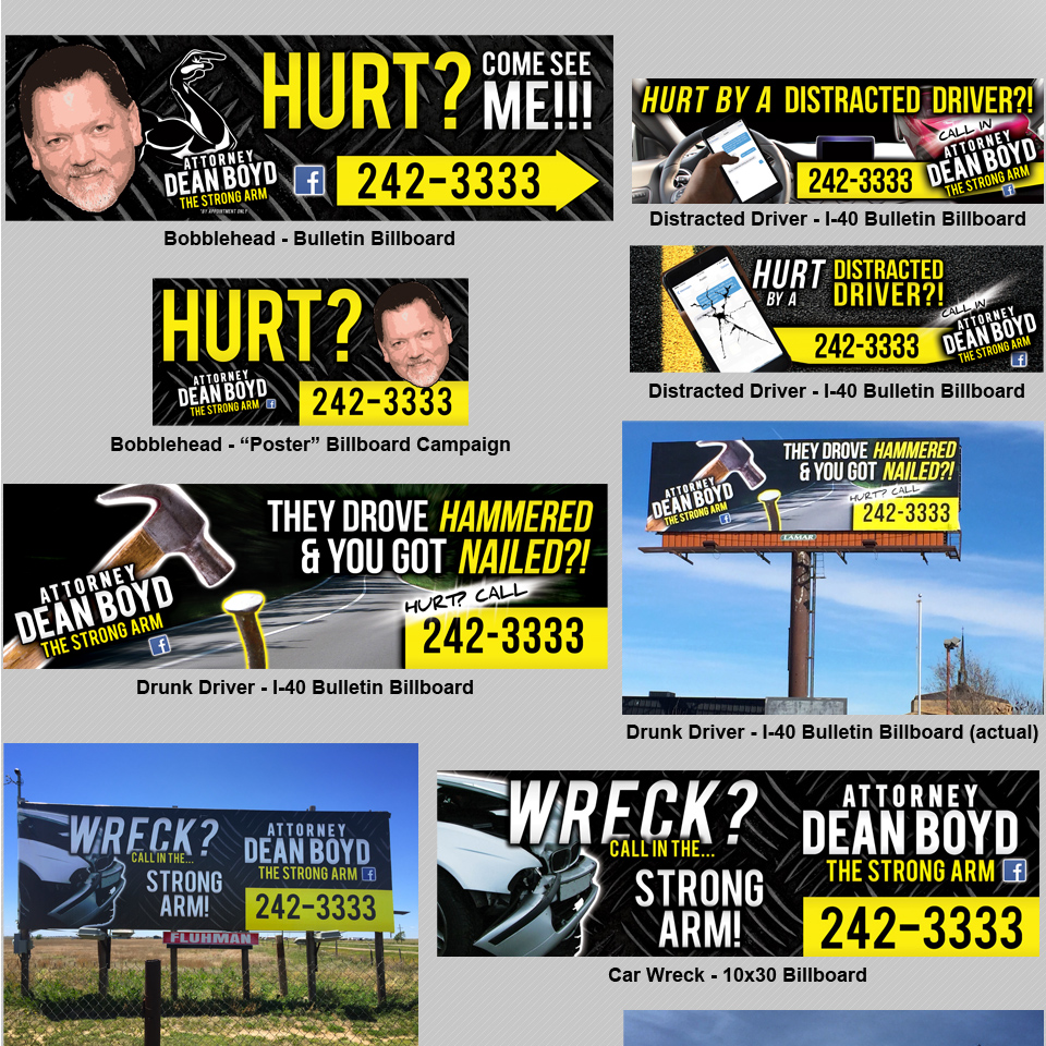 Billboard Branding Campaigns | Design, Branding, Advertising, & Marketing for Attorney Dean Boyd | Octane Studios Amarillo, TX