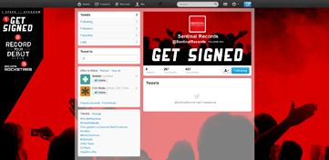 Sentinal Records Twitter Page Design