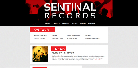 Sentinal Records | Unique Website Design by Octane Studios