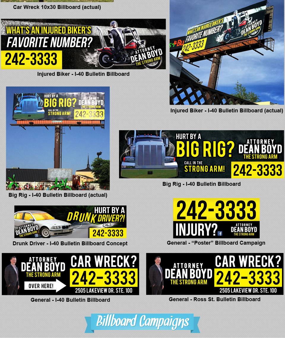 Billboard Branding Campaigns | Design, Branding, Advertising, & Marketing for Attorney Dean Boyd | Octane Studios Amarillo, TX